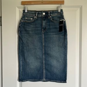 LAUREN RALPH LAUREN DENIM SKIRT SIZE 00 MSRP $85.00 NWT